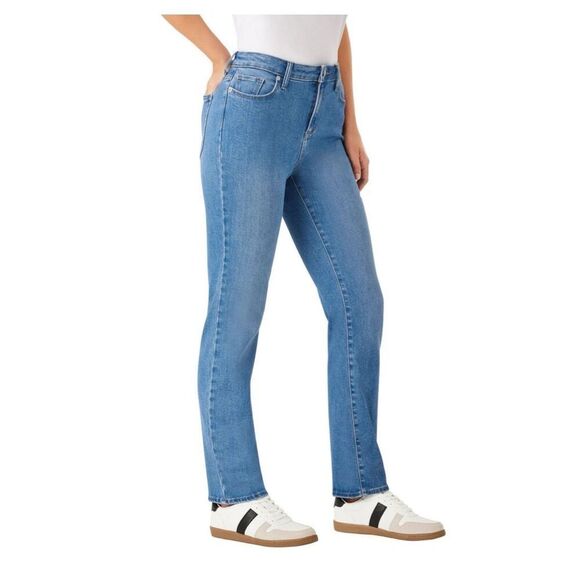 MEMBER’S MARK Jeans Women’s 14 Straight Leg High Rise Medium Wash Stretch NWT - Picture 2 of 10